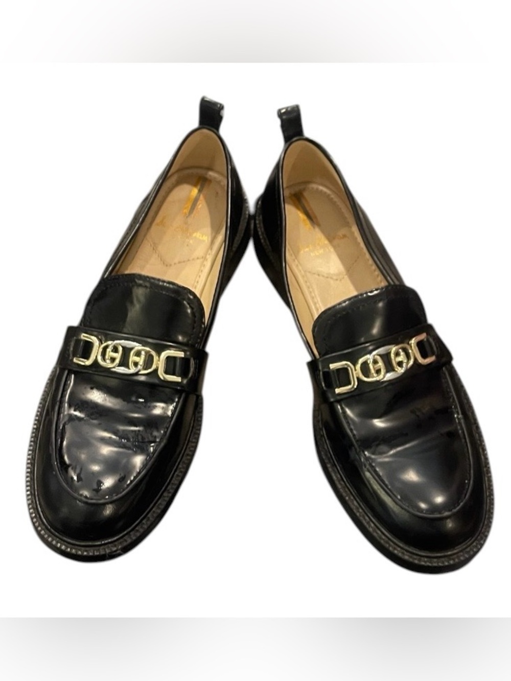 Sam Edelman Christy Loafer Black Leather Upper Slip On Flat Classic Sz 6.5M